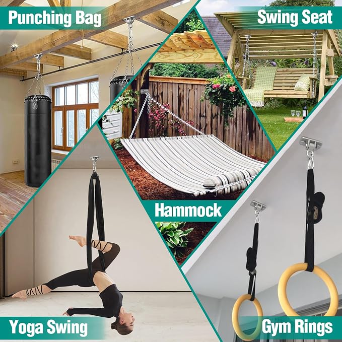 BETOOLL Swing Hangers with Bearing, Heavy Duty Porch Swing Hanging Kit - Image 6