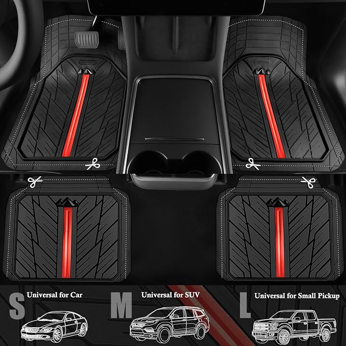 CAR PASS Metal Medium Rubber Floor Mats - Image 2