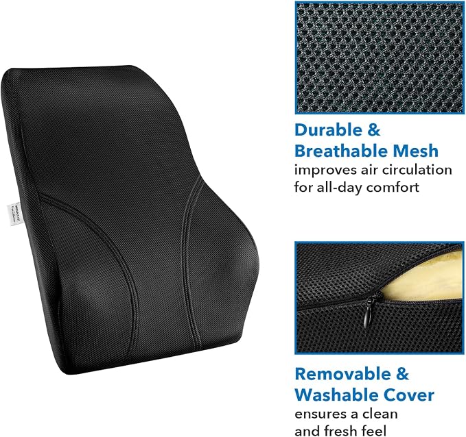Mount-It! Office Chair Cushion, Lumbar Support Pillow - Image 6
