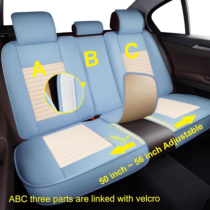 LINGVIDO Car Seat Covers, Breathable and Waterproof Faux Leather Automotive - Image 6