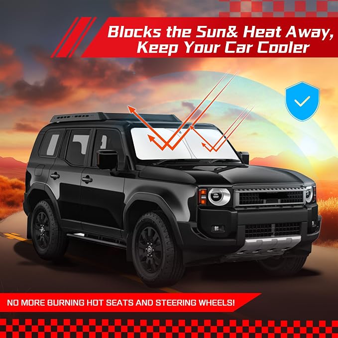 ARISMOTOR Windshield Sun Shade for Toyota Land Cruiser 2024-2025 2026, Custom - Image 7