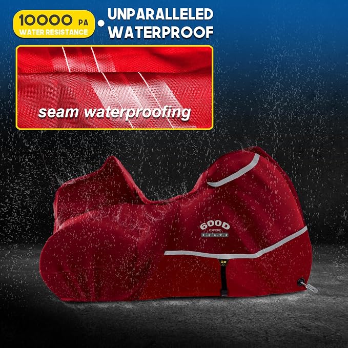 Rosefray Motorcycle Cover with Side+Top Box Heavy Duty 600D Waterproof - Image 3