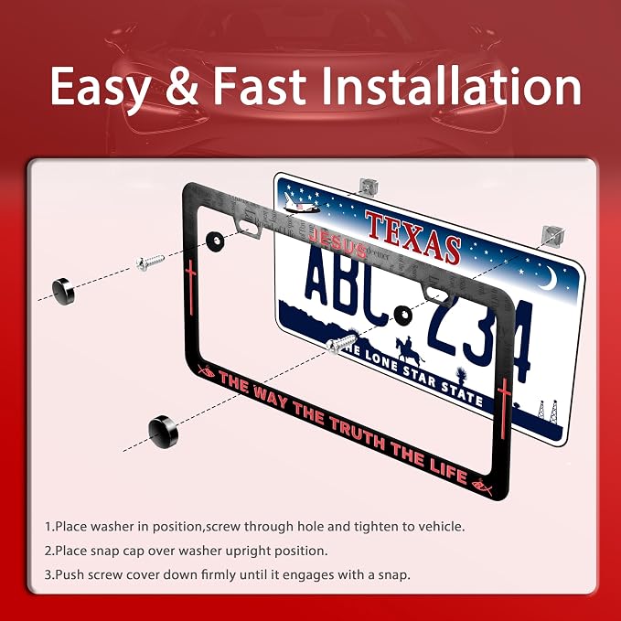 Jesus The Way The Truth The Life License Plate Frame Christian License Plate - Image 3