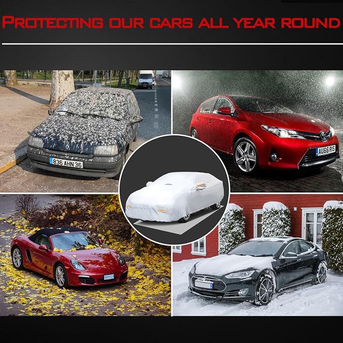 30 Layers Heavy Duty Car Cover for Automobiles All Weather Waterproof, Outdoor - Image 7