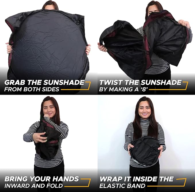 EcoNour Windshield Sun Shade Premium | Sunshade Protects Car Interior | Car Sun - Image 9