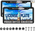License Plate Frames Black and White License Plate Holder Proud Native American by Unknown