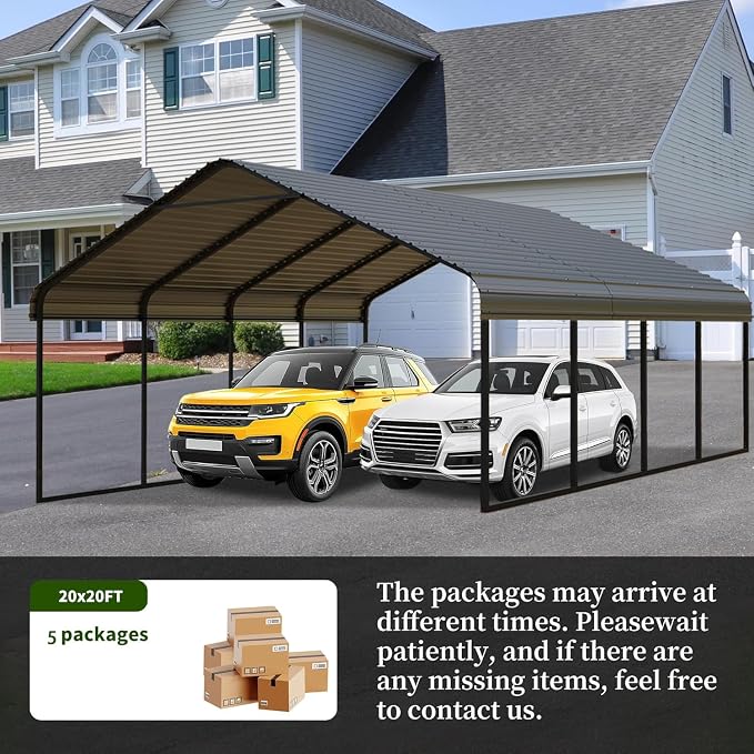 10x20FT/20x20 FT Metal Carport Heavy Duty - Image 4