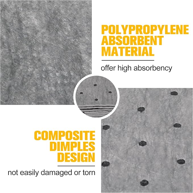 50PC Oil Absorbent Pads | 13"x10" Meltblown Polypropylene Mats, Hand-Tear Lines - Image 8