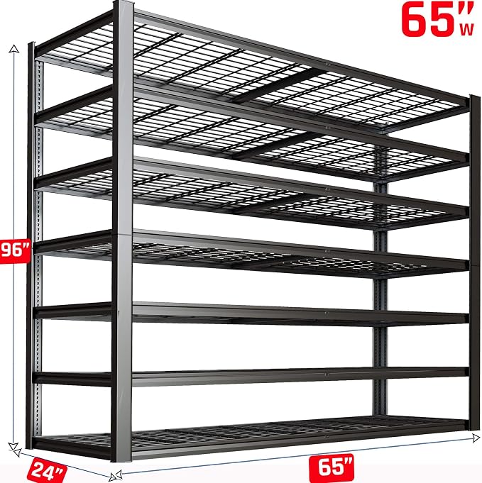 7 Tier Garage Shelving Heavy Duty, Commercial Metal Shelves - Image 3
