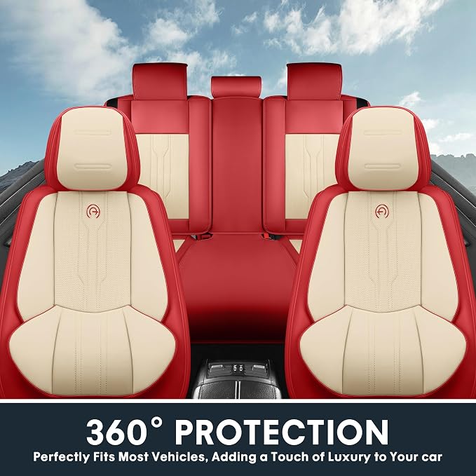 AOOG Car Seat Covers Full Set, Leather Seat Covers - Image 8