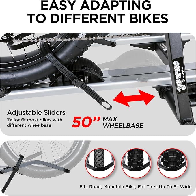 Hitch 2-Bike Rack Fellow, 200 lbs Capacity E-Bike Carrier - Image 7