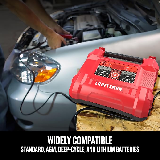 CRAFTSMAN Battery Charger and Maintainer, CMXCESM162, Fully Automatic, Battery - Image 6