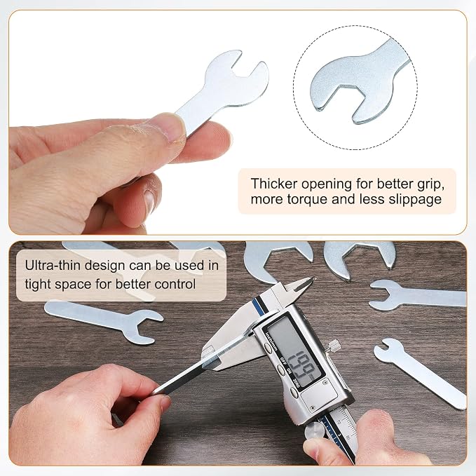 HARFINGTON 10pcs Small Wrench Open End Wrench 8x70x1.8mm Metric U-Shaped Single - Image 5