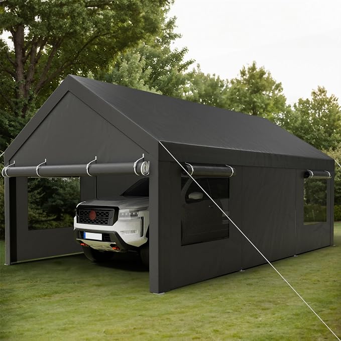 Shintenchi Carport 12' x 20' Heavy Duty Portable Garage, Carport Canopy - Image 8