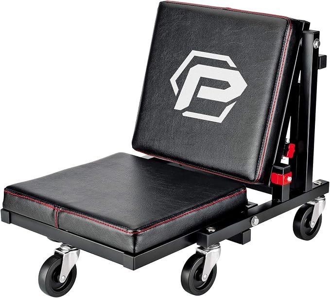 Powerbuilt 2-in-1 Rolling Creeper Seat Converts from High to Low Roller Seat - Image 2