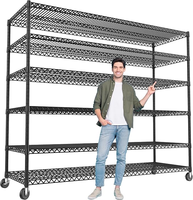 REIBII 60''W X 82.6" H Steel Heavy Duty Wire Shelving Unit by REIBII