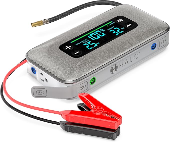 HALO Bolt Ultimate 3 Portable Car Battery Jump Starter | 130 PSI Air Compressor by Halo