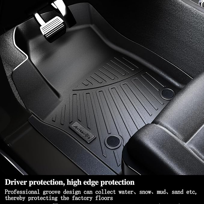 2 Rows Floor Mats for 2025 Nissan Armada 7 and 8 Passenger Models, TPE All - Image 3