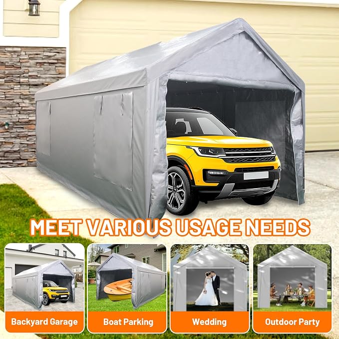 Auraway Carport 12'x20' All-Season Portable Garage Carport, Heavy-Duty - Image 3