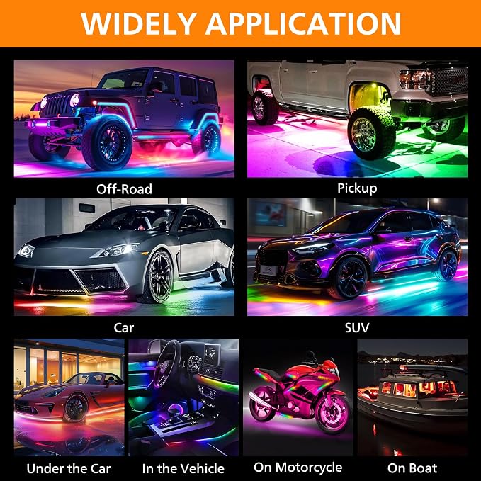 Underglow LED Lights for Cars 252 LEDs RGBI Neon Accent Strip Lights - Image 6