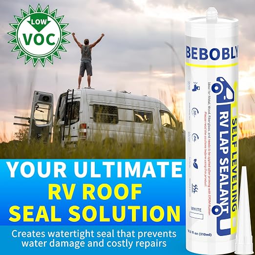 RV Roof Sealant, Self Leveling Lap Sealant White, RV Caulking Sealant Waterproof - Image 7