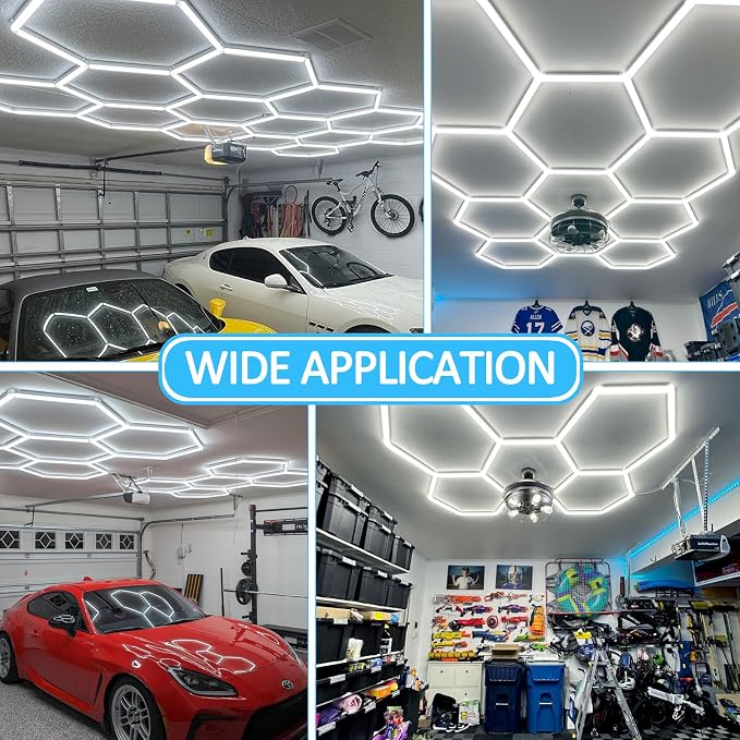 tewei LED Hexagon Garage Light, 25 Pack Super Bright Hex Ceiling LED Shop - Image 7
