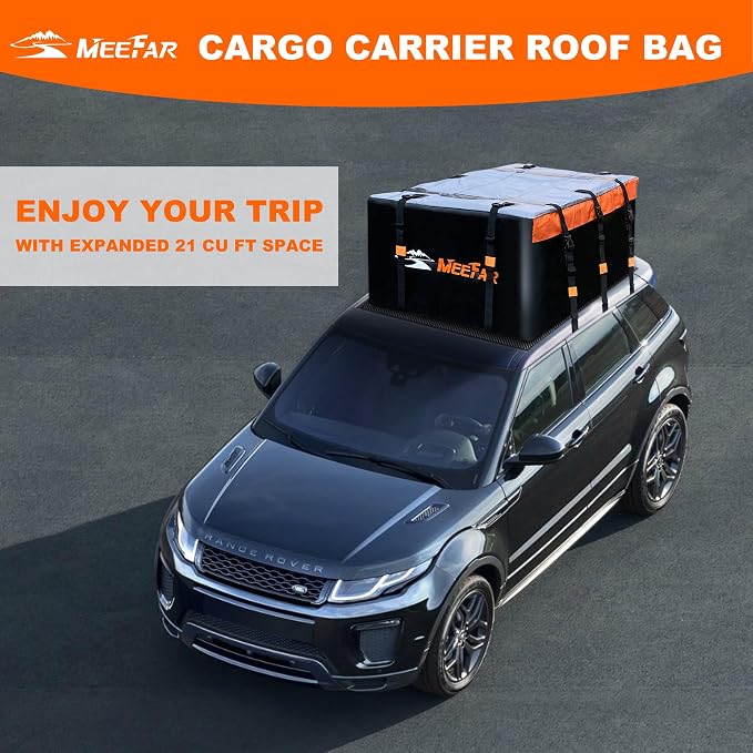 MeeFar Rooftop Cargo Carrier Car Roof Bag 21 Cubic Feet 100% Waterproof Car Top - Image 8