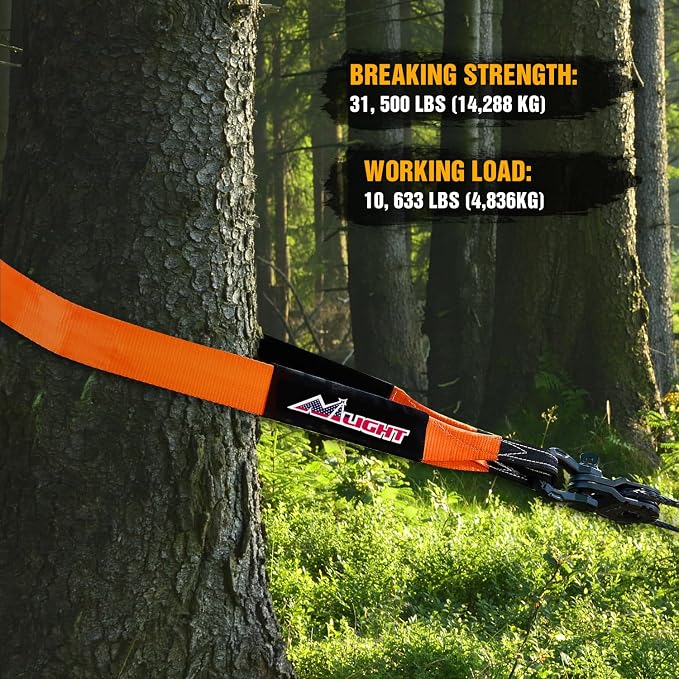 Nilight 3" x 8' Tree Saver Tow Strap Lab Tested 31, 500lbs Break Strength Heavy - Image 8