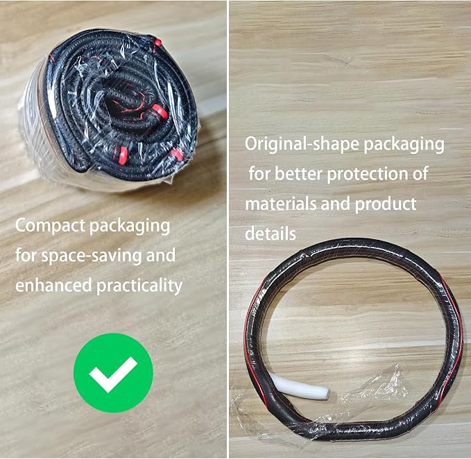 D Shape Car Steering Wheel Cover, Universal 15 inch Stitching Color Anti-Slip - Image 5