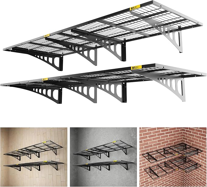 2x3ft Adjustable Rail Wall Garage Storage Shelf, by Unknown