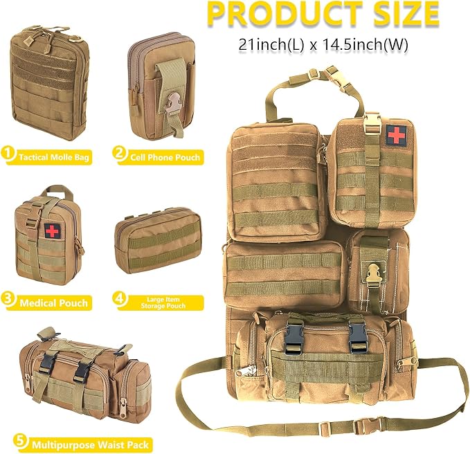Universal Tactical Seat ​Back Organizer Vehicle Molle Panel Organizer Storage - Image 2