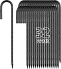 12 Inch Rebar Stakes J Hook Ground Stakes 32-Pack Heavy Duty Galvanized Chain by Besitu
