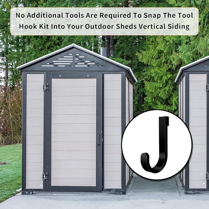 4 Pack Black J Shed Storage Hooks Storage Hooks Compatible - Image 5