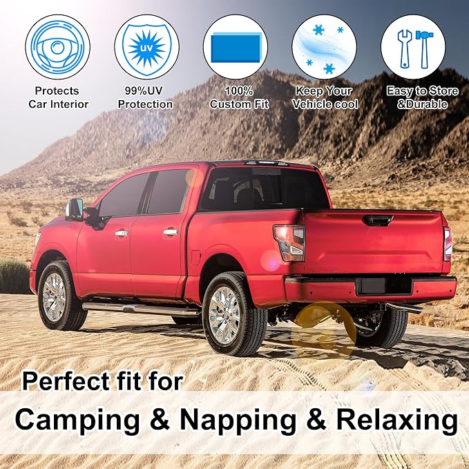 TINGLU Window Shades for Nissan Titan 2020-2024 Accessories Full Windows - Image 6