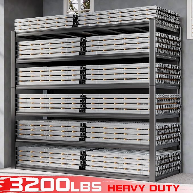 60" W Garage Shelving Heavy Duty, 6 Tier Garage Shelves, Commercial Metal - Image 3