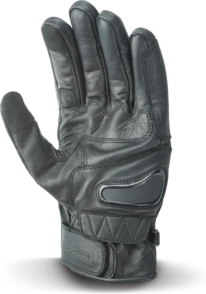 Leather Motorcycle Gloves with Adjustable Fitting Bike Riding Gloves - Image 2