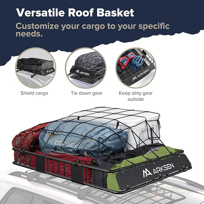ARKSEN 64 x 39 x 6 Inch Universal 150LB Heavy Duty Roof Rack Cargo - Image 3