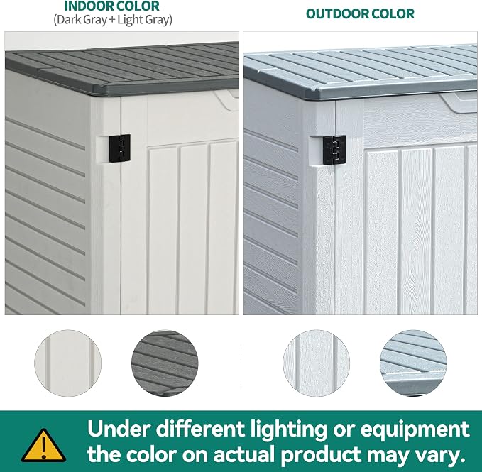 YITAHOME Outdoor Horizontal Storage Sheds w/o Shelf, 35 Cu Ft Lockable Resin - Image 8