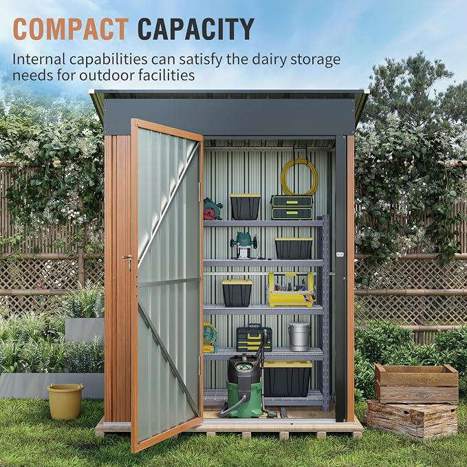 5x3 Ft Storage Shed, Outdoor Metal Shed - Image 7