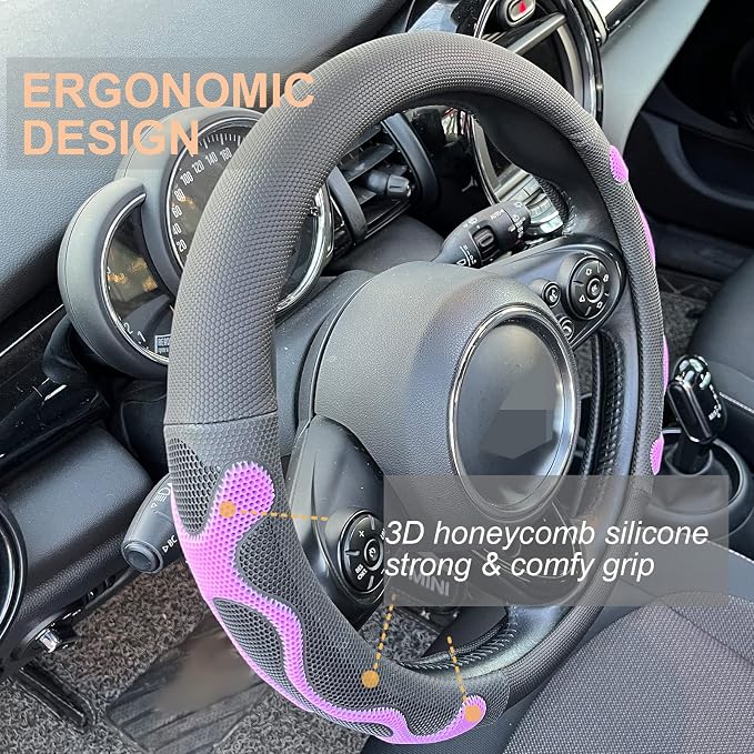 PINCTROT Large Size Comfy Grip Steering Wheel Cover, Anti-Slip Design, - Image 2