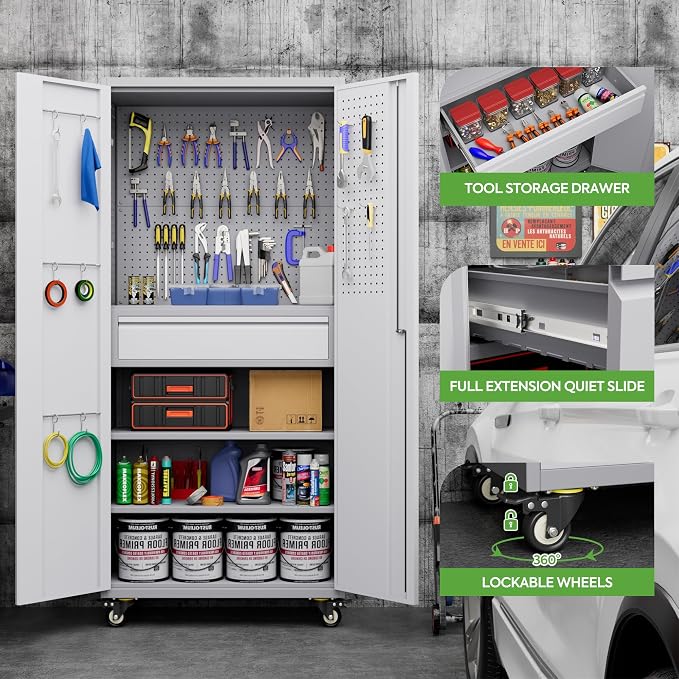 71" Metal Garage Storage Cabinet - Image 5