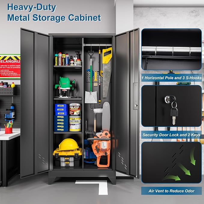 61" H Metal Storage Cabinet, Storage Shed - Image 5