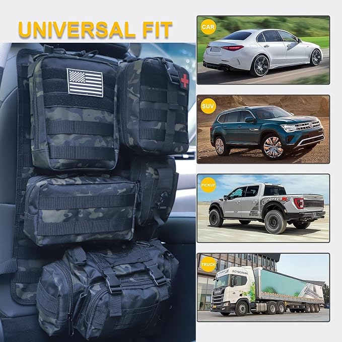 Universal Tactical Seat ​Back Organizer Vehicle Molle Panel Organizer Storage - Image 3