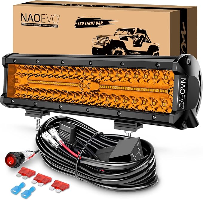 NAOEVO 12 Inch LED Light Bar, 300W 30000LM LED Offroad/Driving/Fog Lights by NAOEVO
