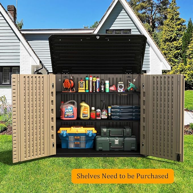 HOMSPARK Outdoor Storage shed, 26 Cu.ft Outdoor Storage Box Waterproof - Image 5