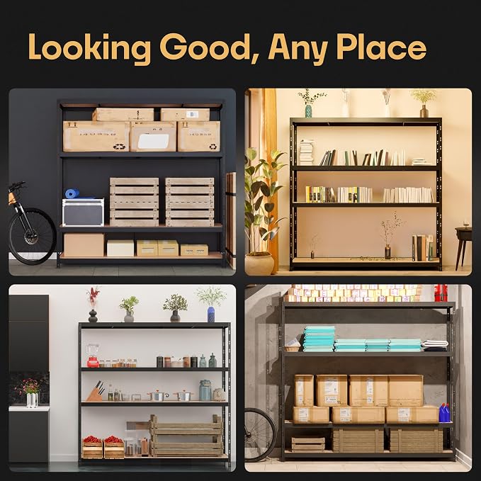 Storage Shelves: 4 Storage Shelves Heavy Duty w/ 2, 640 lb Total Load Capacity - Image 6