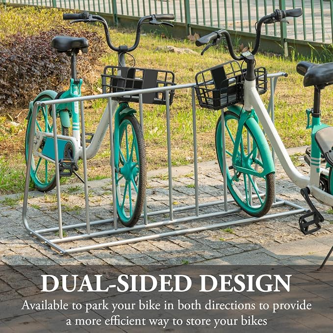MyGift Large Metal Double-Sided Grid Bike Rack Stand, Freestanding Bicycle - Image 2
