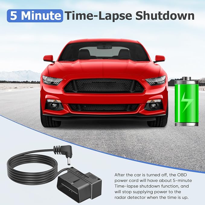 OBD Power Cable for Radar Detector, OBD to DC3.5 Radar Detector Cord, OBDII - Image 4