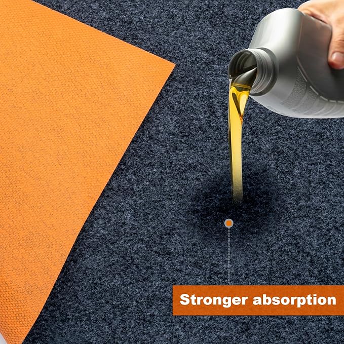 17 * 7.4 Ft Heavy Duty Oil Spill Mat, 6.5mm Thickened Extra Large Garage Floor - Image 5