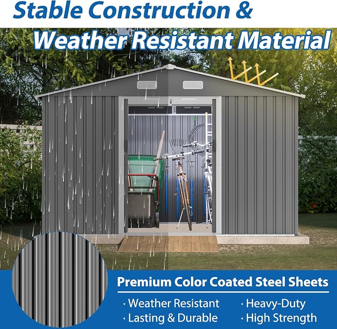 10X8 FT Outdoor Tool Storage Shed - Image 6